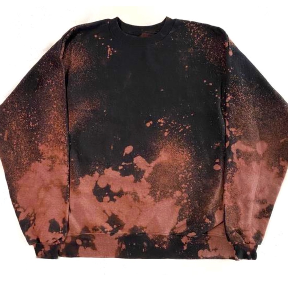 Dark Orange Reverse Tie Dye Pullover | Oversized